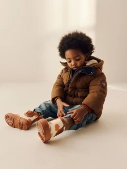 Next - Bottines en caoutchouc avec doublure chaude Neutre citrouille Halloween Sale