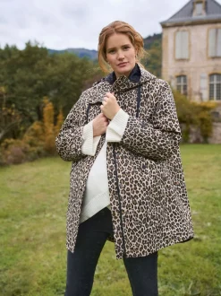 Seraphine Neutre imprimé léopard - Imperméable de Grossesse et de portage 3-en-1 Outlet