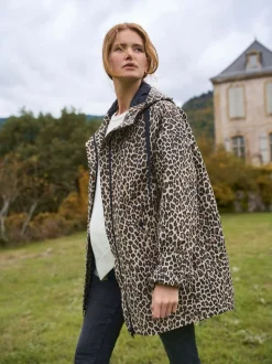 Seraphine Neutre imprimé léopard - Imperméable de Grossesse et de portage 3-en-1 Outlet