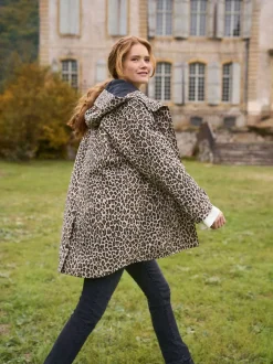 Seraphine Neutre imprimé léopard - Imperméable de Grossesse et de portage 3-en-1 Outlet