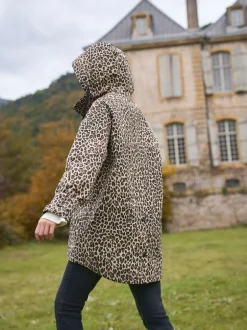 Seraphine Neutre imprimé léopard - Imperméable de Grossesse et de portage 3-en-1 Outlet