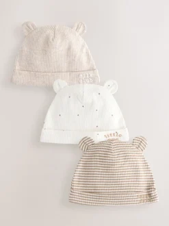 Next Neutre Milk Club - Bonnet de bébé 3 Pack (0-12mths) Online