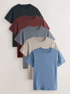 Next Neutre/Bleu - Lot de 5 - T-shirt à superposition modale Online