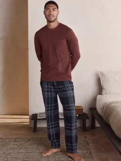 Next Neutre/Marine - Lot de 2 pyjamas à manches courtes en jersey à carreaux Online