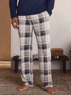 Next Neutre/Marine - Lot de 2 pyjamas à manches courtes en jersey à carreaux Online