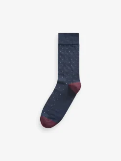 Next Neutre/Marine - Pattern Smart Socks 5 Pack Outlet