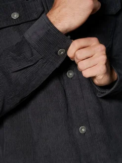 Next Noir - À capuche Velours côtelé Borg Veste-chemise doublée