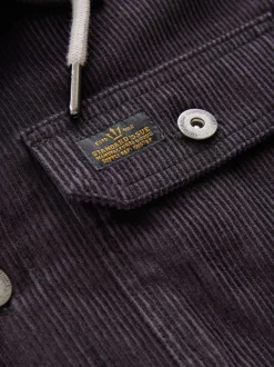 Next Noir - À capuche Velours côtelé Borg Veste-chemise doublée