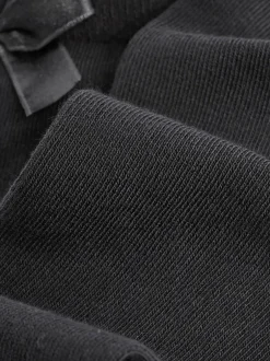 Next Noir - 2 Chaussettes genoux riches Nœud en coton Lot Discount