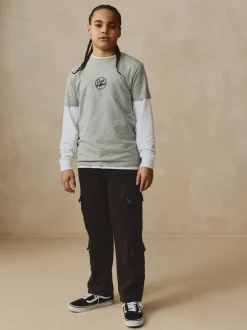 Next Noir - 100% Coton Denim Multipocket Cargos Jeans (3-16ans) Online