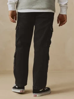Next Noir - 100% Coton Denim Multipocket Cargos Jeans (3-16ans) Online
