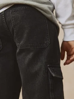 Next Noir - 100% Coton Denim Multipocket Cargos Jeans (3-16ans) Online