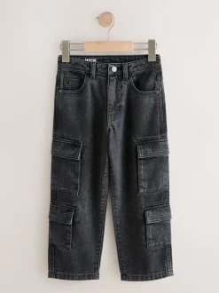 Next Noir - 100% Coton Denim Multipocket Cargos Jeans (3-16ans) Online