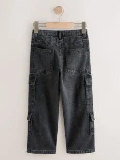 Next Noir - 100% Coton Denim Multipocket Cargos Jeans (3-16ans) Online