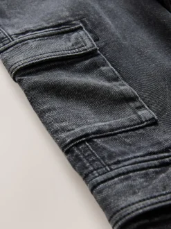 Next Noir - 100% Coton Denim Multipocket Cargos Jeans (3-16ans) Online