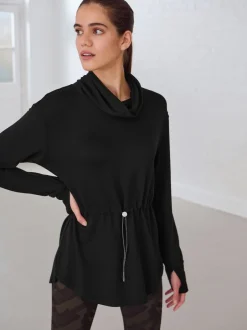 Next Noir - Active Col bénitier Sweat Top New