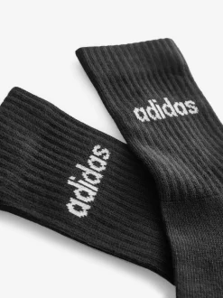 adidas - Linear Crew Cushioned Socks 3 Pack Noir New