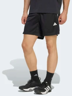 adidas Noir - Workout Essentials Base 3Rayures Shorts en piqué 7pouces Best