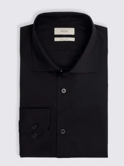 MOSS Noir - Ajusté - Chemise extensible Clearance