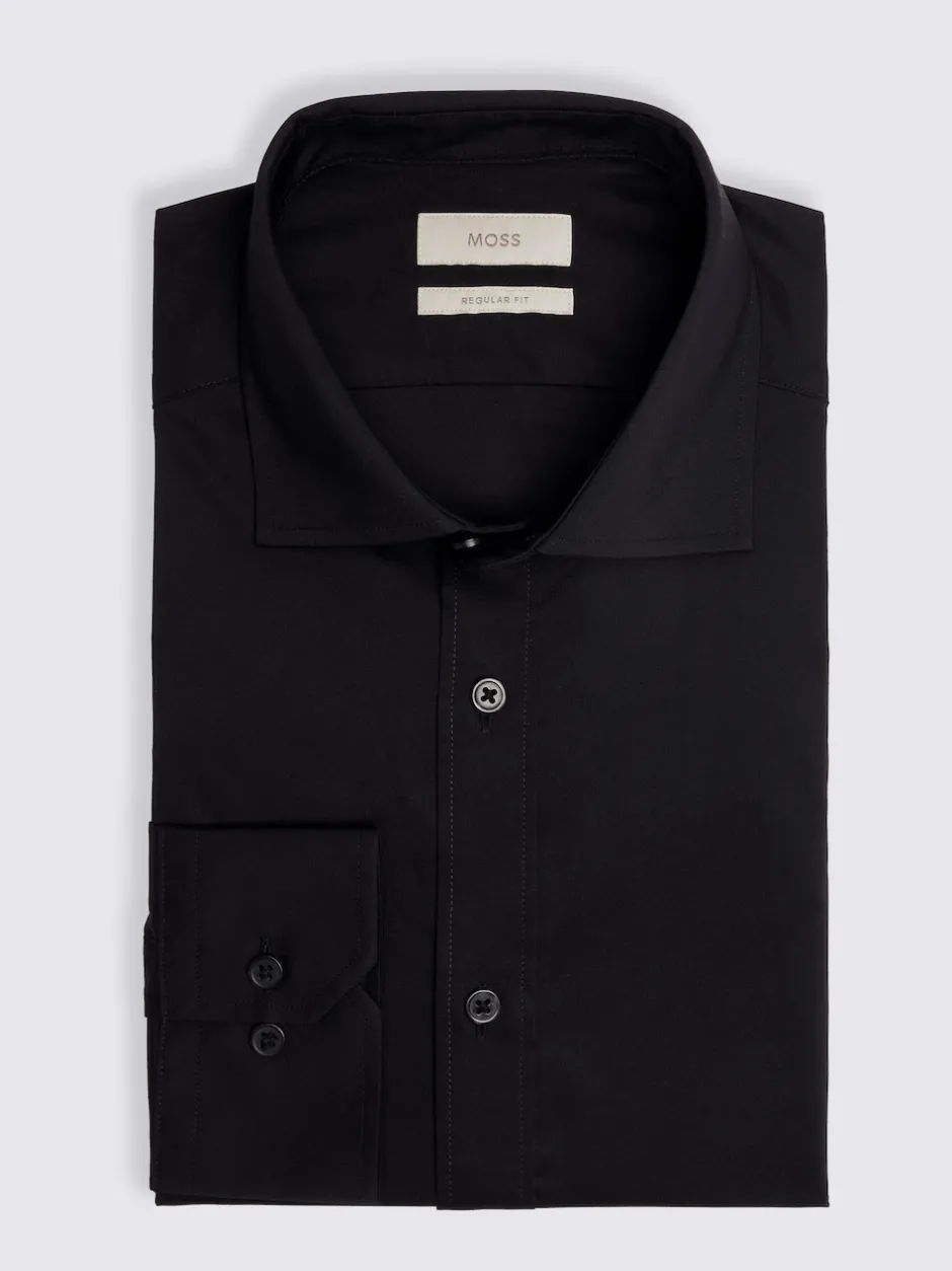 MOSS Noir - Ajusté - Chemise extensible Clearance