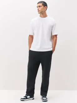 Next - Ajustement droit - Pantalon de jogging épais décontracté à dos brossé Noir New