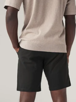 Next - Ajustement droit - Short chino stretch Noir Sale