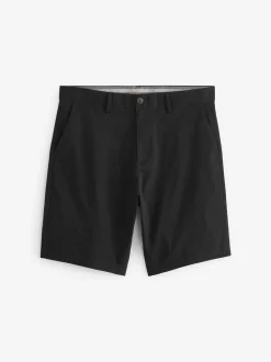 Next - Ajustement droit - Short chino stretch Noir Sale