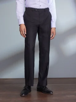 Next Noir - Ajustement régulier - Pantalons Signature en 100 % laine avec ceinture Motion Flex Discount