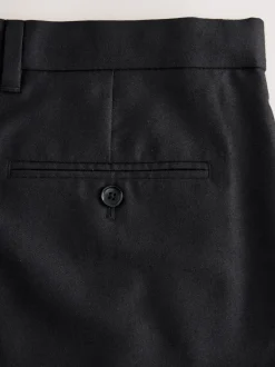 Next Noir - Ajustement régulier - Pantalons Signature en 100 % laine avec ceinture Motion Flex Discount