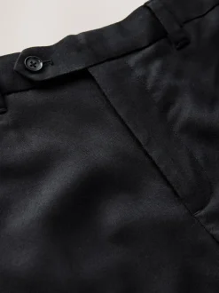 Next Noir - Ajustement régulier - Pantalons Signature en 100 % laine avec ceinture Motion Flex Discount