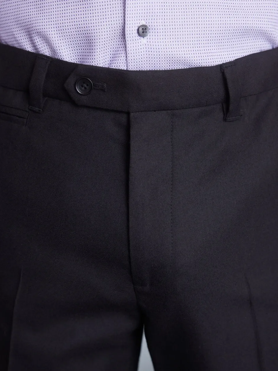 Next Noir - Ajustement régulier - Pantalons Signature en 100 % laine avec ceinture Motion Flex Discount