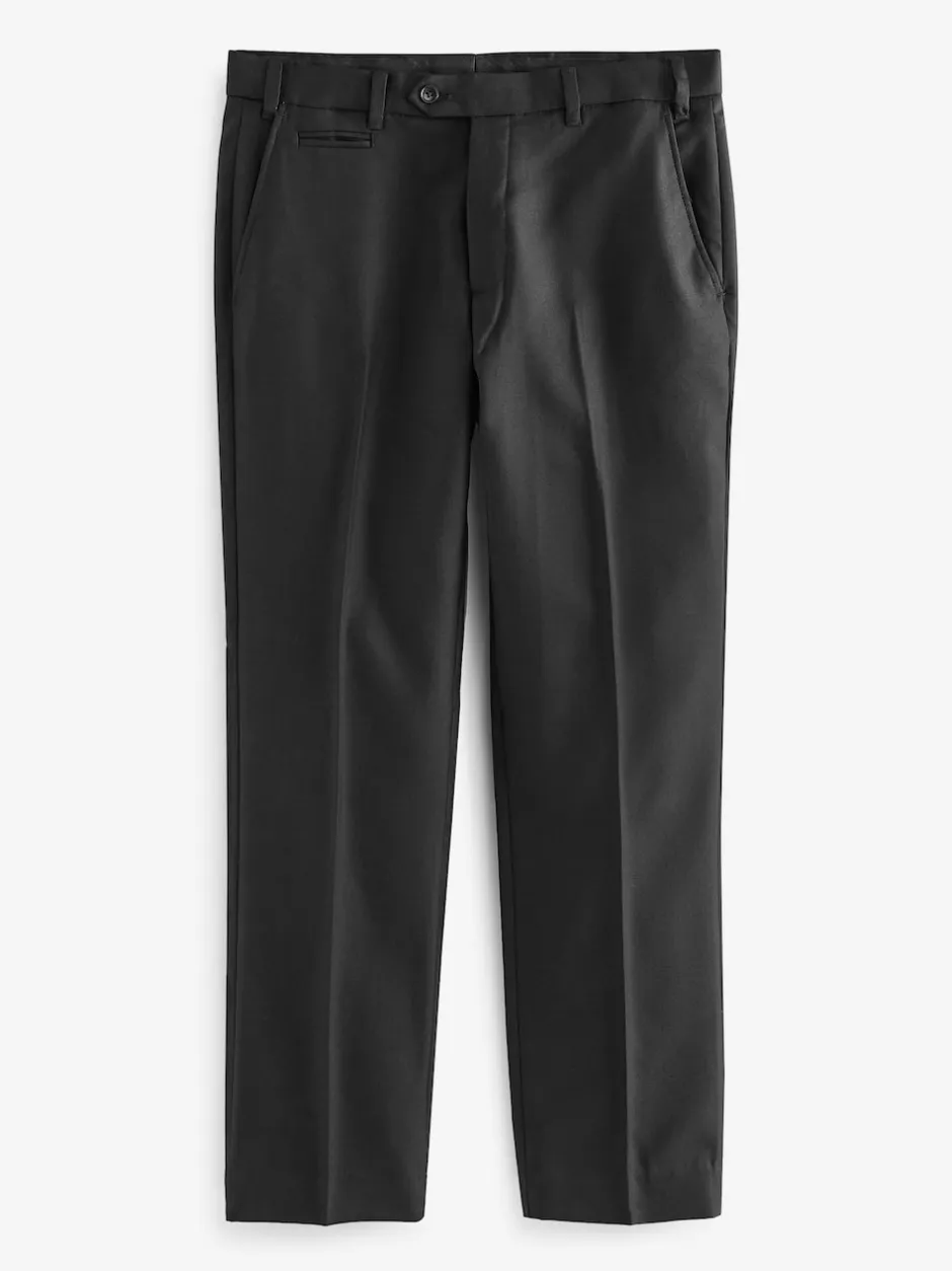 Next Noir - Ajustement régulier - Pantalons Signature en 100 % laine avec ceinture Motion Flex Discount