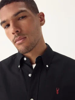 Next - Ajustement régulier - Chemise Oxford à manches courtes Noir Online