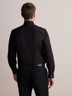 Next Noir - Ajustement régulier - Signature 100% coton avec chemise élégante texturée Discount