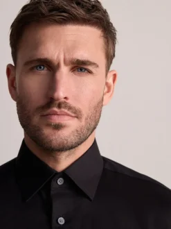 Next Noir - Ajustement régulier - Signature 100% coton avec chemise élégante texturée Discount