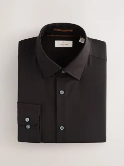 Next Noir - Ajustement régulier - Signature 100% coton avec chemise élégante texturée Discount