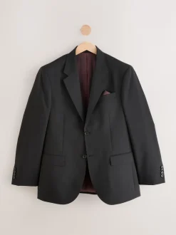 Next Noir - Ajustement régulier - Veste de costume Signature Nova Fides en 100% laine italienne New