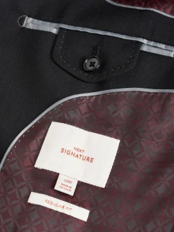 Next Noir - Ajustement régulier - Veste de costume Signature Nova Fides en 100% laine italienne New