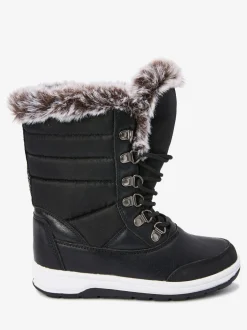 Next Noir - Après-skis doublés en fausse fourrure chaude et imperméables Discount