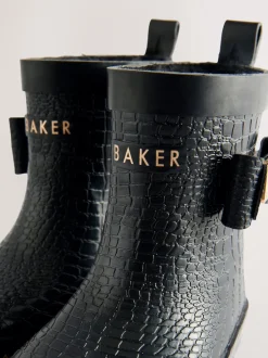 Baker by Ted Baker Noir - Bottes de bien-être doublées en fausse fourrure avec nœud pour fille Online