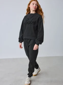 Baker by Ted Baker Noir - Ensemble 2 pièces à Imprimé floqué sweat carré et Joggings à poignets Outlet