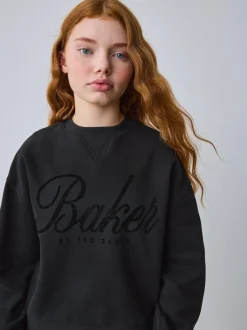 Baker by Ted Baker Noir - Ensemble 2 pièces à Imprimé floqué sweat carré et Joggings à poignets Outlet