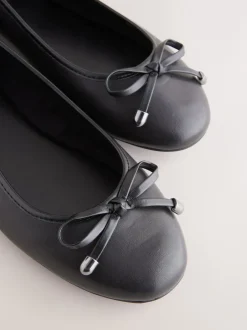 Next Noir - Ballerines en cuir à bout rond Clearance