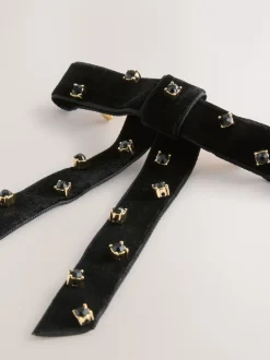 Next Noir - Barrette à cheveux en velours avec ornements d’un nœud Best