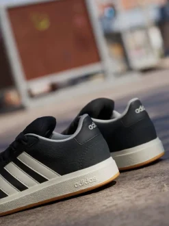 adidas - Baskets Grand Court 00s en daim et dentelle pour enfant Noir New