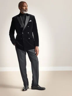 Next Noir - Blazer croisé en velours italien Signature Pontoglio Hot