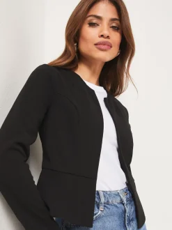 Lipsy - Blazer sans col Raccourci Noir Best