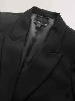 Next Noir - Blazer skinny à simple boutonnage et ceinture