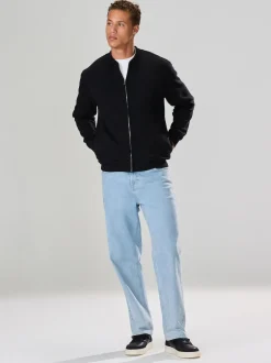 Next Noir - Blouson bomber en jersey zippé en coton riche Outlet