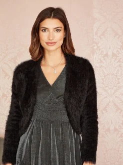 Yumi Noir - Boléro en maille à cils Outlet
